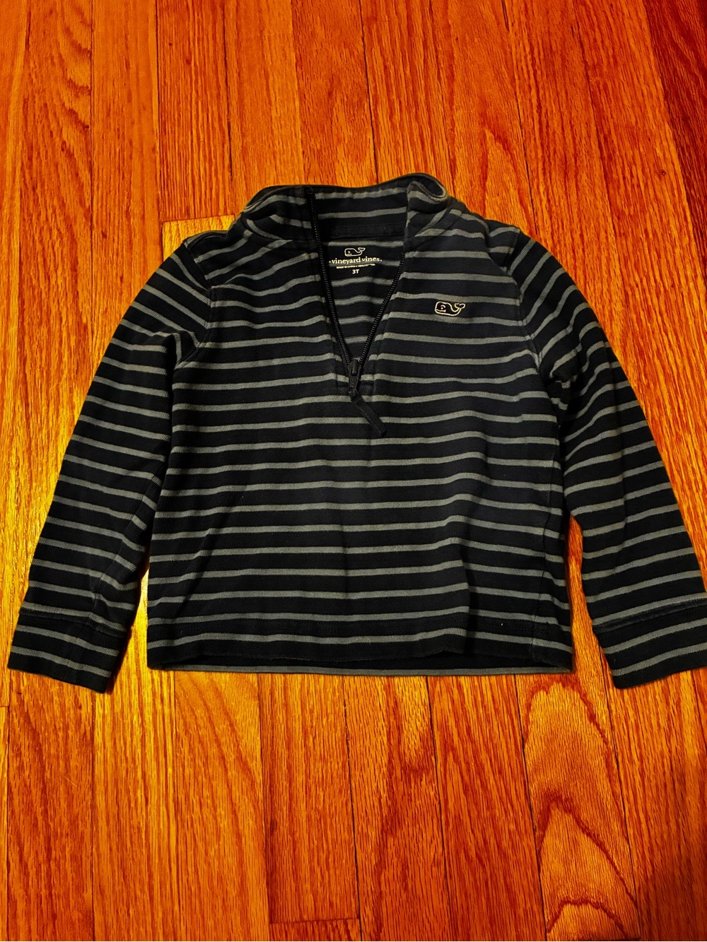 Vineyard Vines Quarter Zip Toddler Boy Blue Stripe 3T